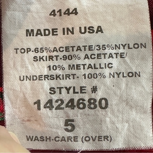 Sugar Plum Red Plaid Dress with Velvet Top Girls Christmas Recital Sz 5 - Picture 7 of 11